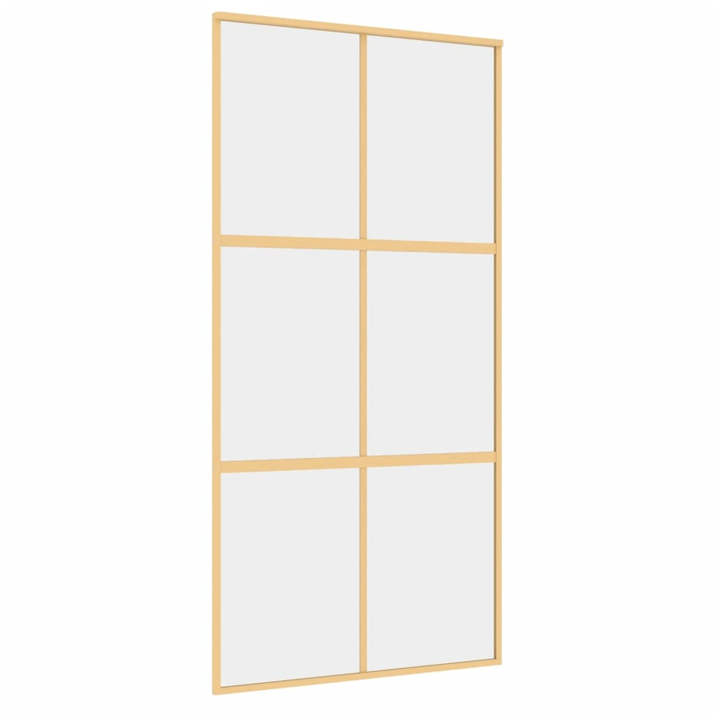 aranyszínű átlátszó ESG üveg és alumínium tolóajtó 102,5x205 cm (155156)