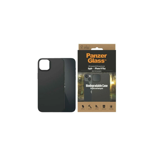 PanzerGlass biológiailag lebomló tok iPhone14 Plus / 15 Plus készülékhez 6,7″ fekete 0419