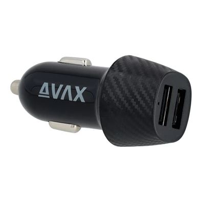 AVAX CC301B CARLY 2x USB-A 12W autós töltő fekete (CC301B)