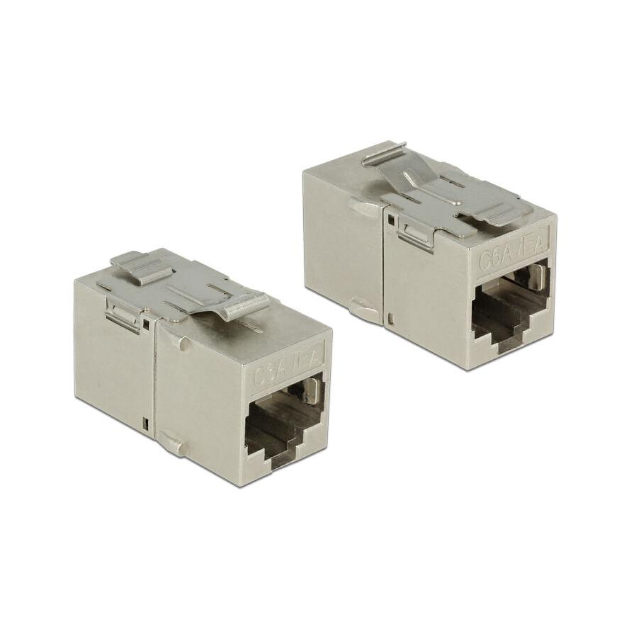 Delock RJ45 CAT6A UTP F/F keystone modul fém (86408)
