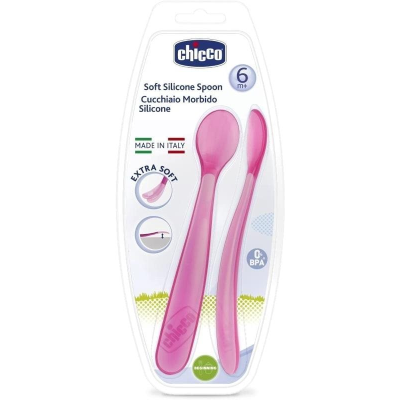 Chicco Szilikon kanál 2 db rózsaszín 6 m+ (8058664061846)
