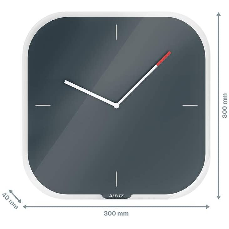 Leitz 90170089 fali vagy asztali óra Kvarcóra Négyszögletes Fekete (l90170089)