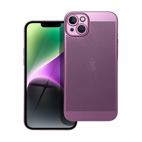 Apple iPhone 14 Plus, пластмасов заден капак, дишащ, перфориран модел, Breezy, лилав (RS142571)