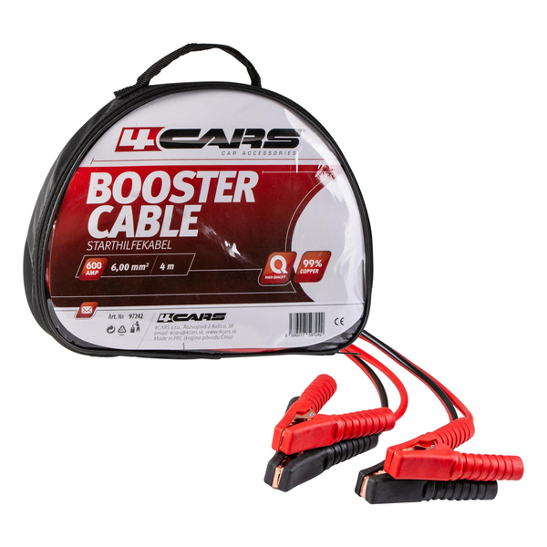 4CARS Startovací kabel - izolované kleště 600AMP, 6.0MM², 4M