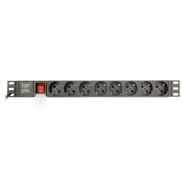GEMBIRD EG-PDU-014-C14 8 Schuko sockets 1U 16A C14 plug 3 m cable