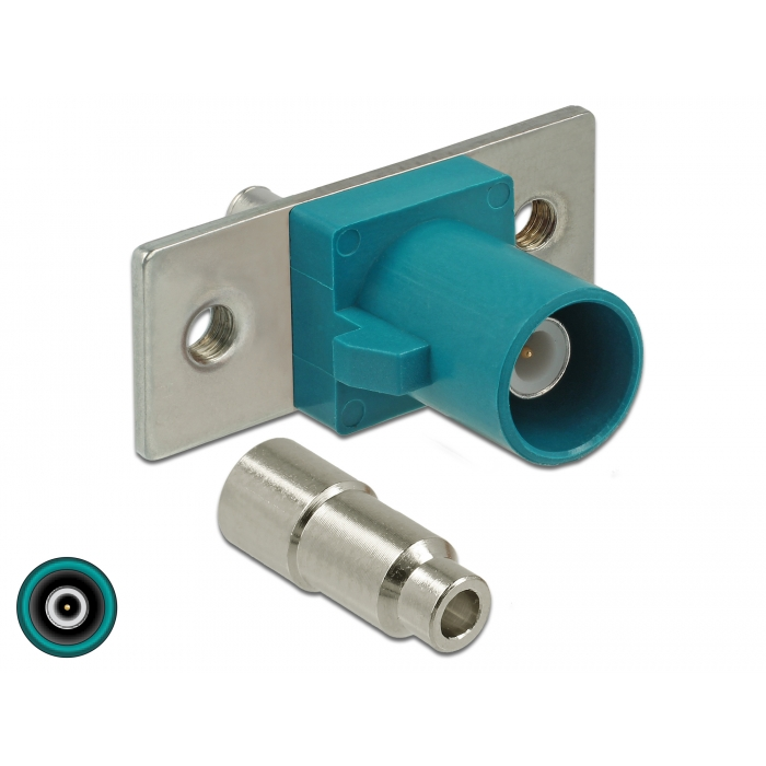 Delock FAKRA Z apa rugóscsap forrasztáshoz 2 előre préselt lyuk (89826) (89826)