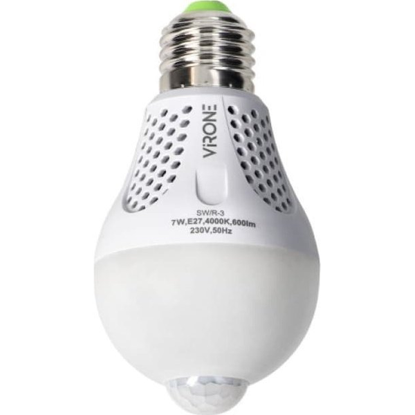  Orno NAMIB LED PIR 7W A60, żarówka z PIR 7W, 600lm, 4000K,SW/R-3