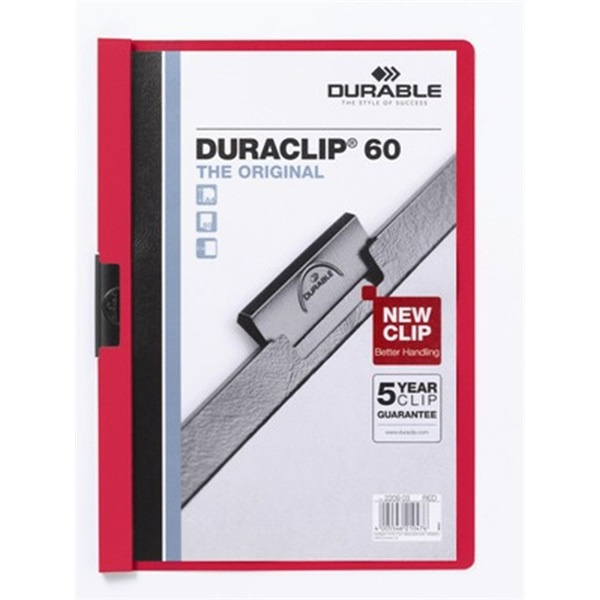 Durable Duraclip A4 60lapos piros clip-mappa (220903)