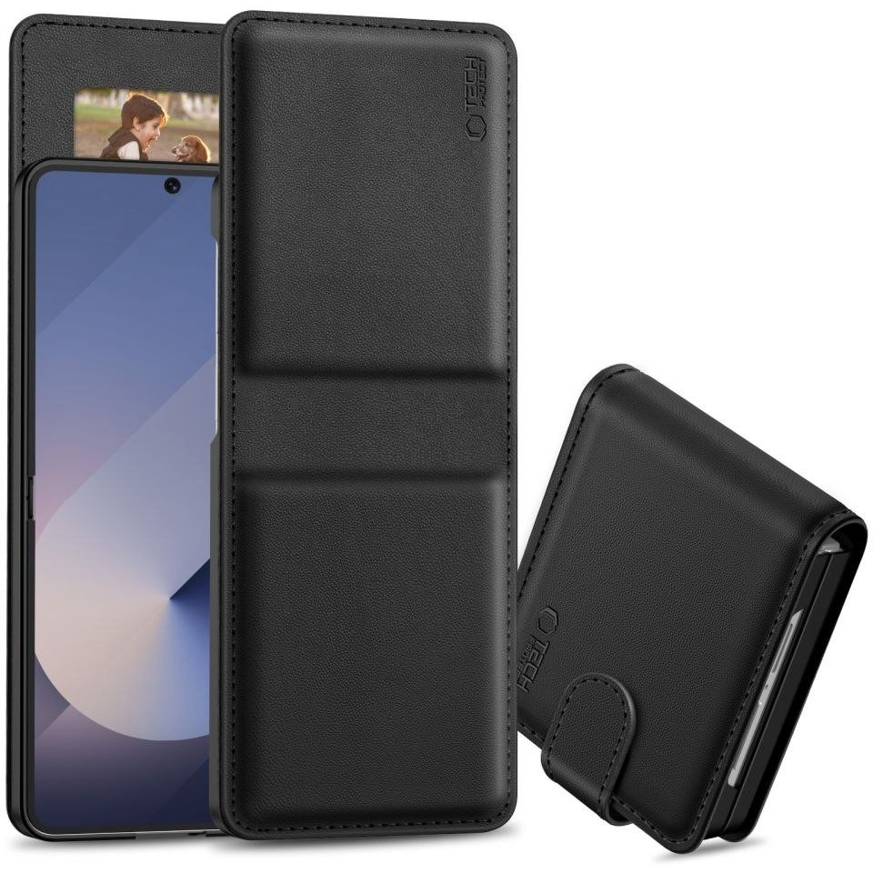 ZONE TP Wallett oldalra nyitható tok mágnes csattal Samsung Galaxy Z Flip6 / Z Flip7 FE fekete (5906302330638)