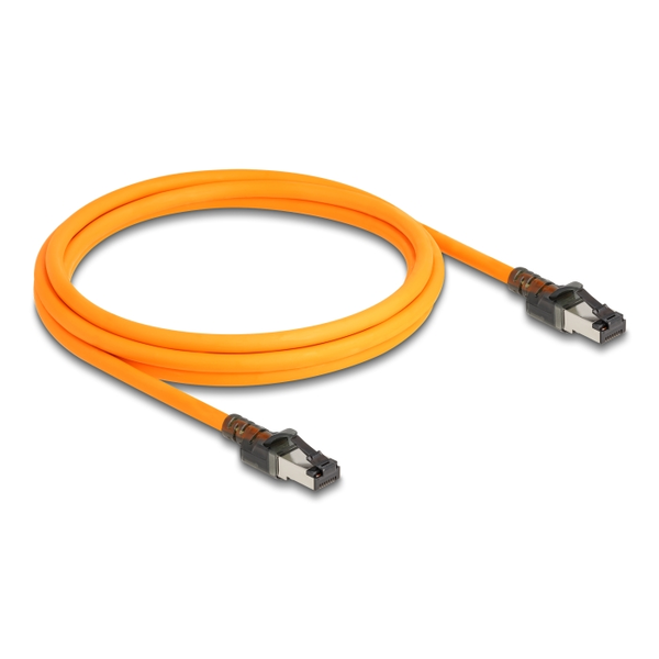 Delock RJ45 Netzwerkkabel mit USB Type-C™ Portfinder Funktion Self Tracing Cat.6A S/FTP 2 m orange