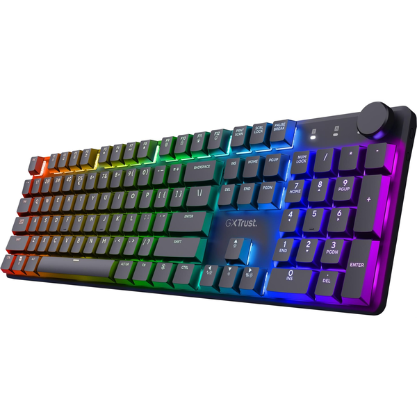 Trust GXT 868 Torix tastiera Gaming USB + RF Wireless + Bluetooth QWERTY Inglese US Nero