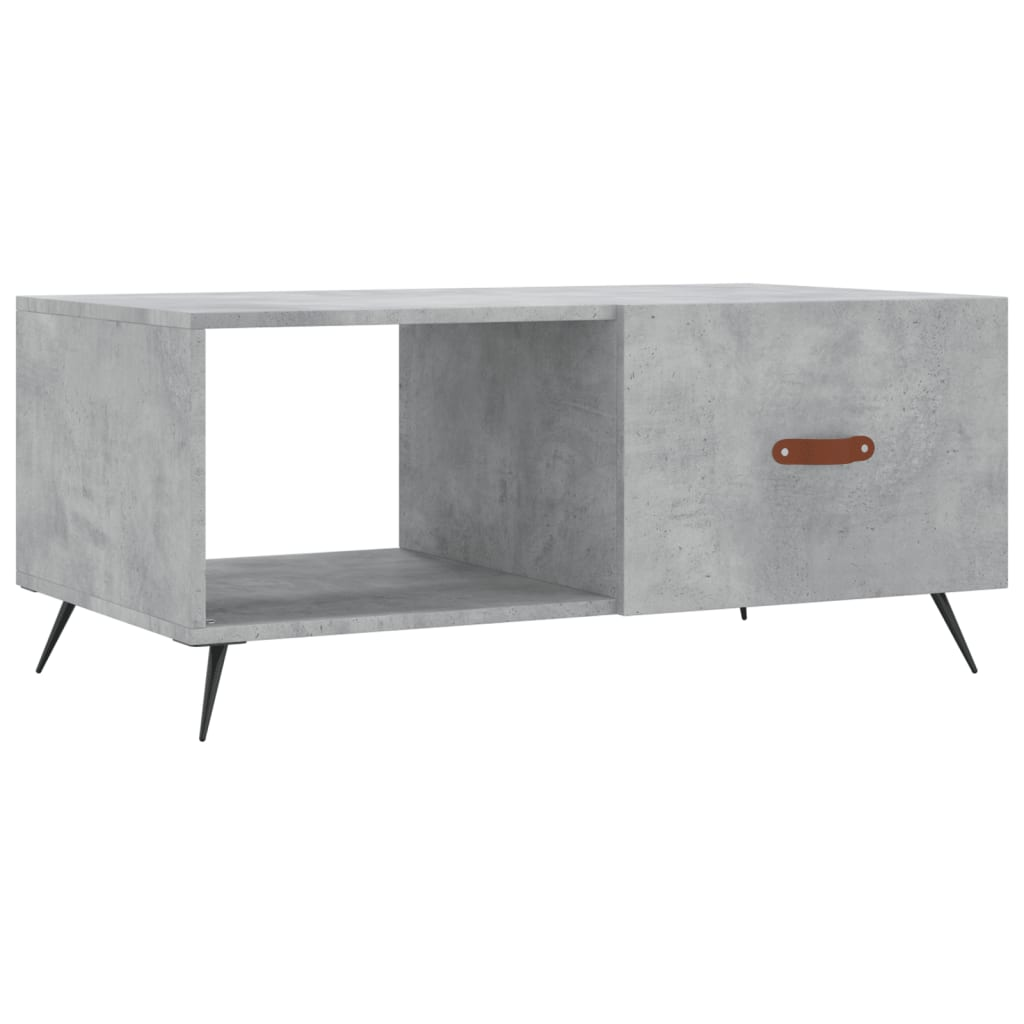 betonszürke szerelt fa dohányzóasztal 90 x 50 x 40 cm (829184)