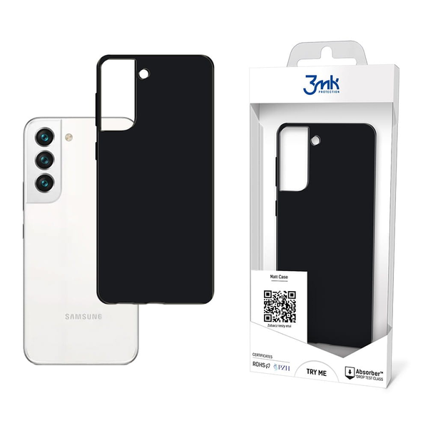 3mk Matt Samsung Galaxy S22 Szilikon Tok - Fekete
