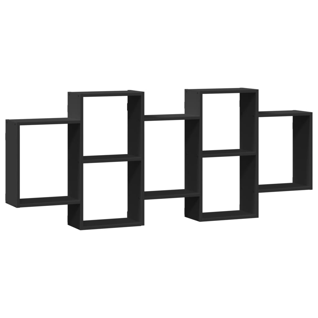 fekete szerelt fa fali polc 159 x 18 x 65 cm (853210)