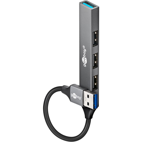 Goobay 74456 USB-A 3.0 HUB 4-port - Szürke