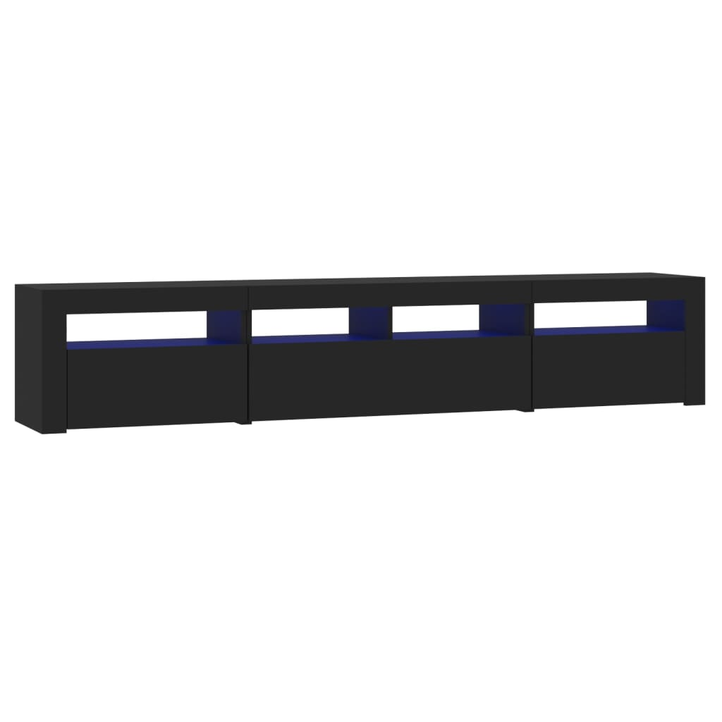 fekete TV-szekrény LED-világítással 210x35x40 cm (3152731)