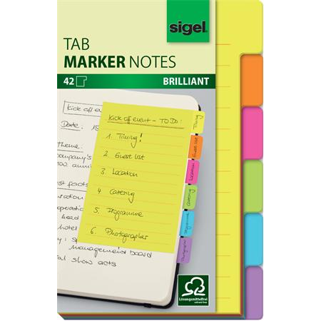 Sigel 98x148mm Jelölőlap - 6 különböző szín (42 lap) (HN205)