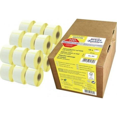 Avery-Zweckform AS0722390 Etikettek 89 x 36 mm Papír Fehér 4680 db Véglegesen tapadó Cím etikett (etk6080246.)