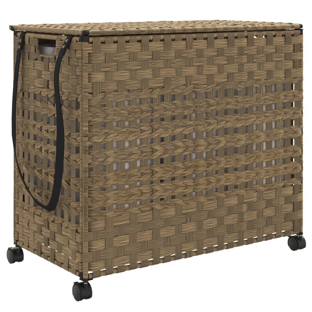 rattan szennyeskosár kerekekkel 66x35x60 cm (372044)
