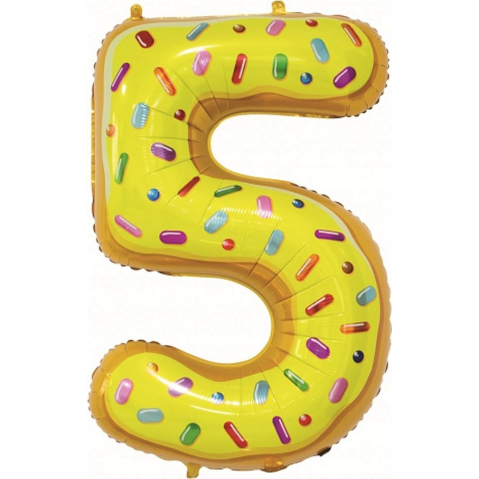 Süti Mintás 5-ös Cookie Szám Fólia Lufi - 78 cm (GODA2372)