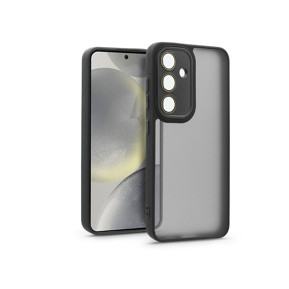 Samsung SM-S921 Galaxy S24 hátlap kameravédő peremmel, lencsevédő üveggel - Variete - fekete (HF238383)