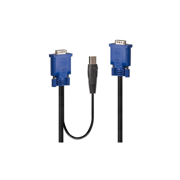 Lindy 32186 toetsenbord-video-muis (kvm) kabel Zwart, Blauw 2 m