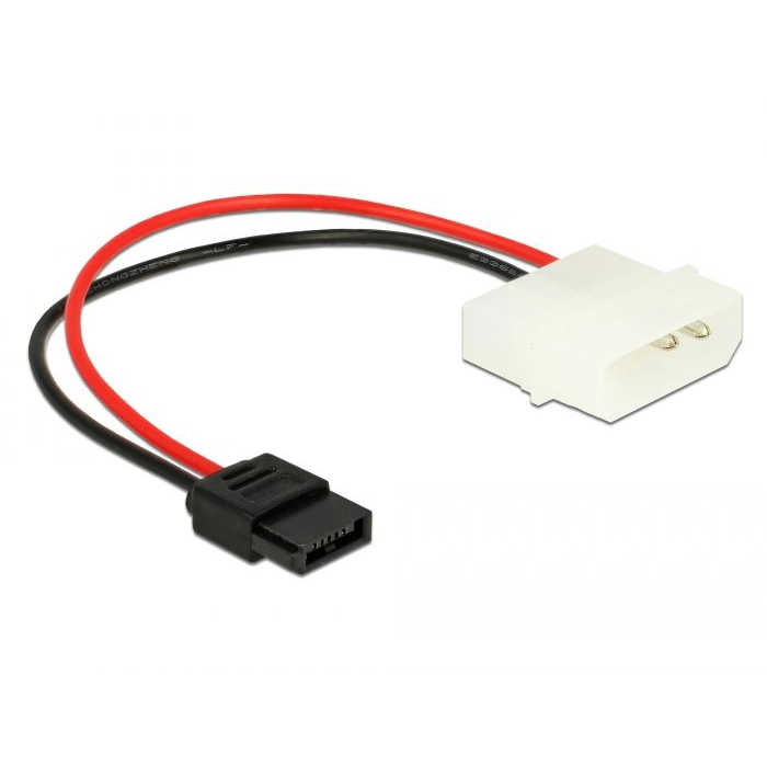 Delock Tápkábel Molex 4 tűs apa - SATA 6 tűs anya csatlakozóhoz 15 cm (85638) (d85638)