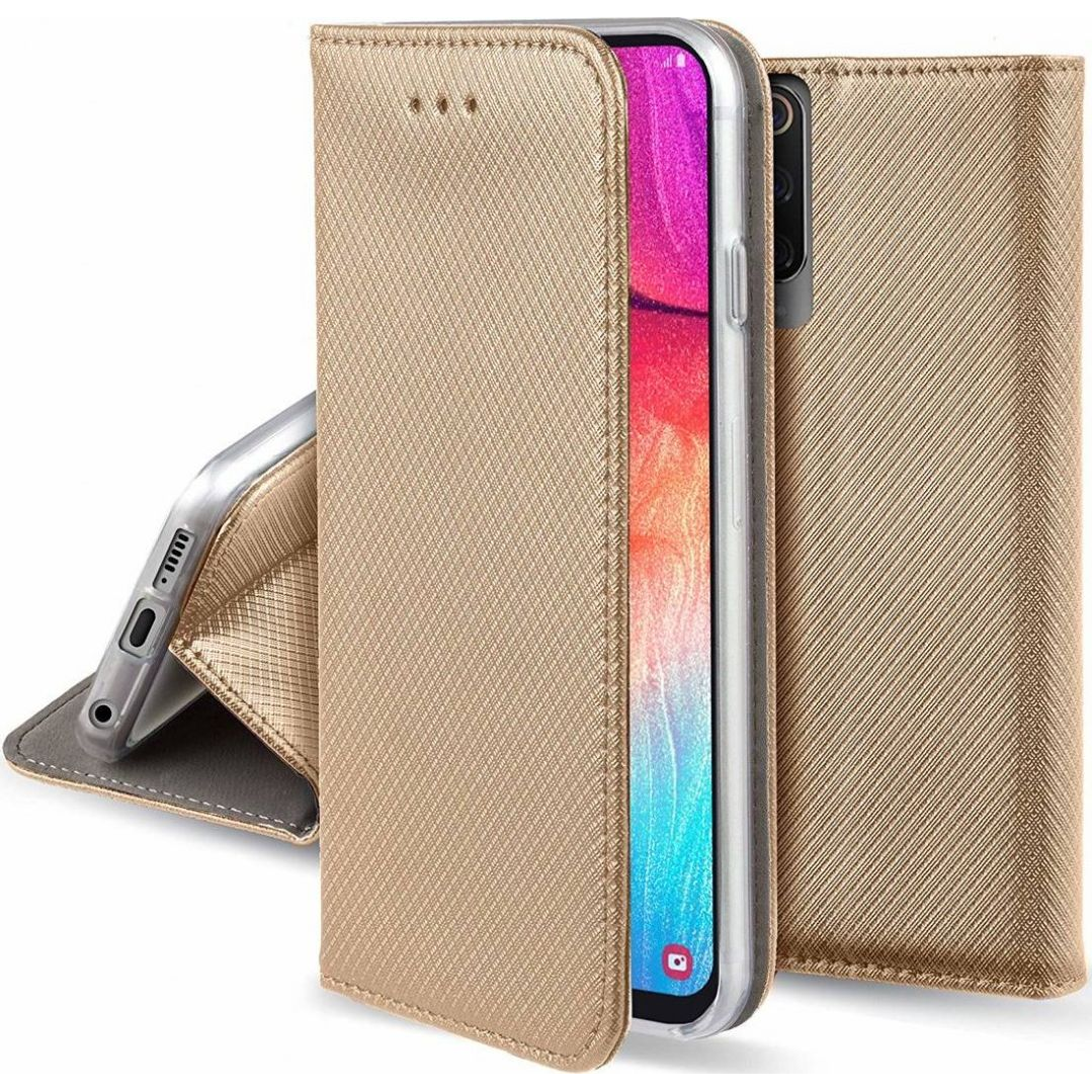 Smart Magnet Samsung Sm-S901 Galaxy S22 Oldalra Nyíló Mágneses Könyv Tok Szilikon Belsővel Arany (5902280675624)