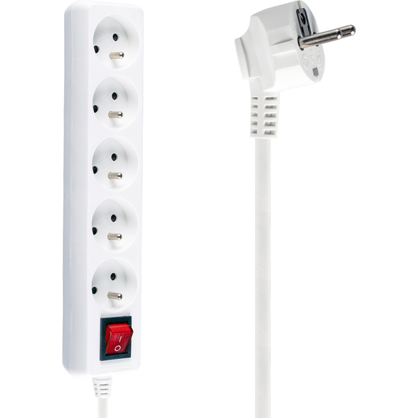 Listwa zasilająca Libox 5 gniazd 1.5 m biała (LB0085-1,5)