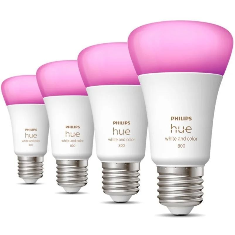 Philips Hue White and Color Ambiance LED fényforrás E27 6.5W 4db/cs (929002489604) (929002489604)