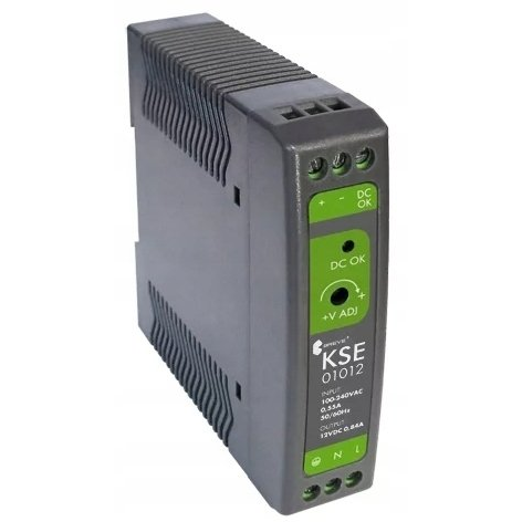 SilentiumPC Zasilacz impulsowy KSE 01012P 230/ 12VDC 0,84A 10W na szynę DIN, Napięcie wejściowe: 85-264VAC, Ta70, 17000-1542