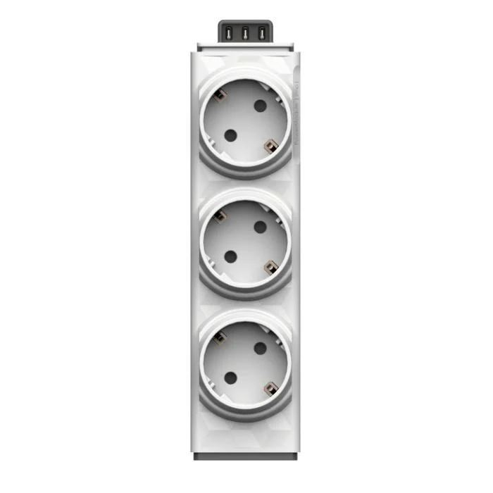 Allocacoc PowerModule 3 aljzatos hálózati elosztómodul fehér(10092/MDDE3S) (10092/MDDE3S)
