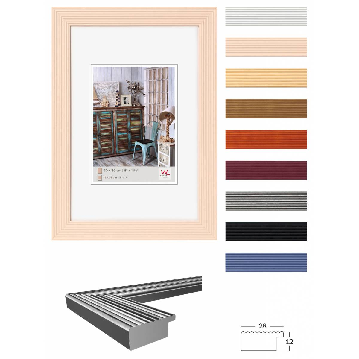 Walther HI824W Grado 28,6x22,8 Képkeret - Fehér (HI824W)