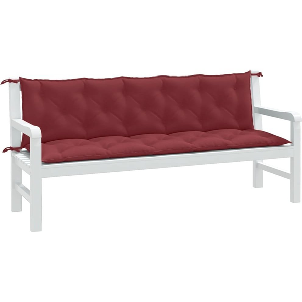 2 db melange bordó szövet kerti padpárna 180 x 50 x 7 cm