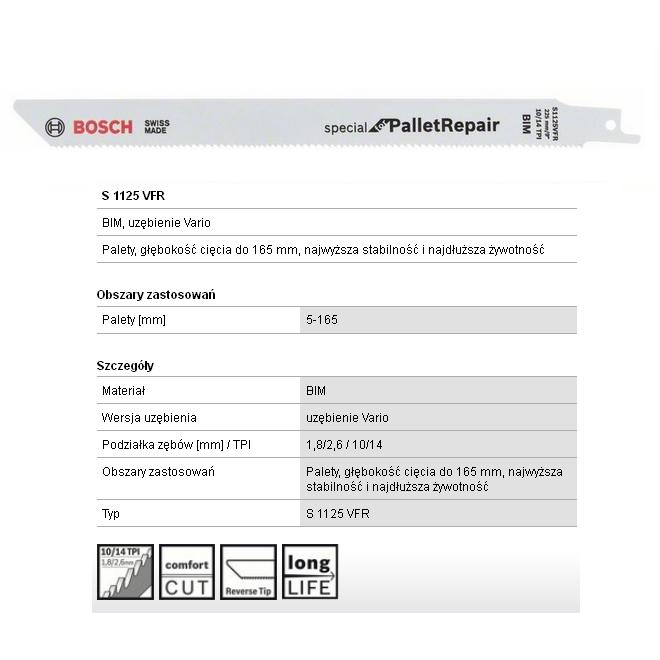 BOSCH Fűrészlap fűrészfarokhoz 5 db S1125VFR 2.608.658.036 (2608658036)