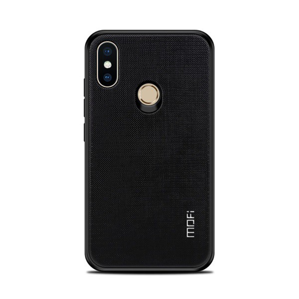 MOFI BRIGHT SHIELD műanyag telefonvédő (szilikon keret, textil hátlap) FEKETE [Xiaomi Mi 8 SE] (5996457789276)