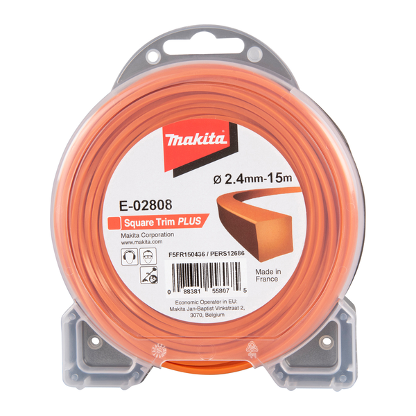Makita E-02808 2,4mm Szögletes damil (15m)