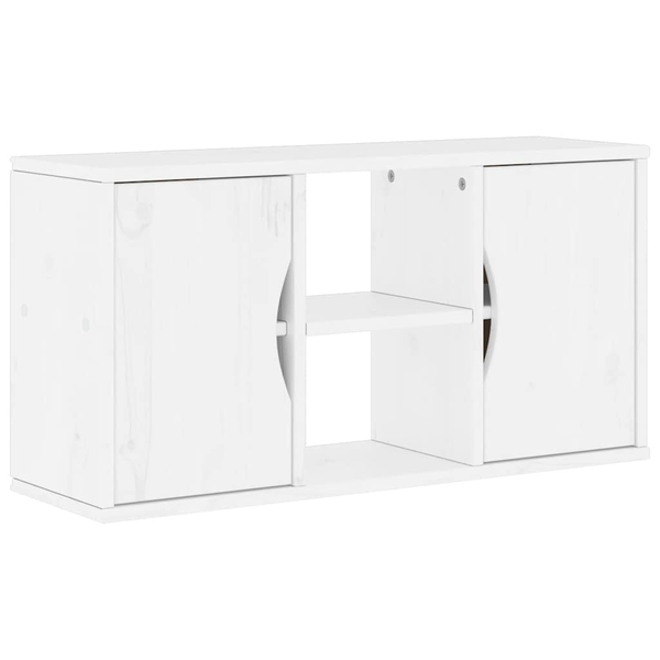 Dulap TV „ODDA” alb 79x24x40,5 cm din lemn masiv de pin