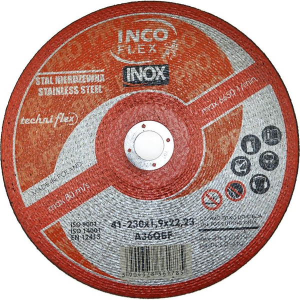  Inco Flex INCOFLEX TARCZA DO METALU INOX 230 x 1,9mm IFMN411-230-1.9-22B3
