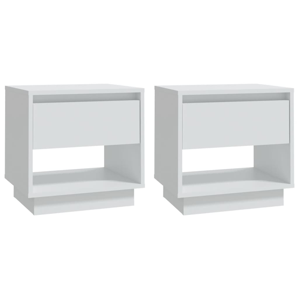 2 db fehér forgácslap éjjeliszekrény 45 x 34 x 44 cm (809513)