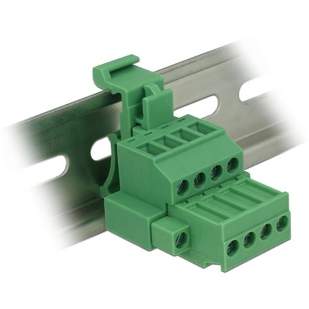 Delock Sorkapocs blokk készlet DIN sínhez 4 tűs csavarzárral (65936) (65936)