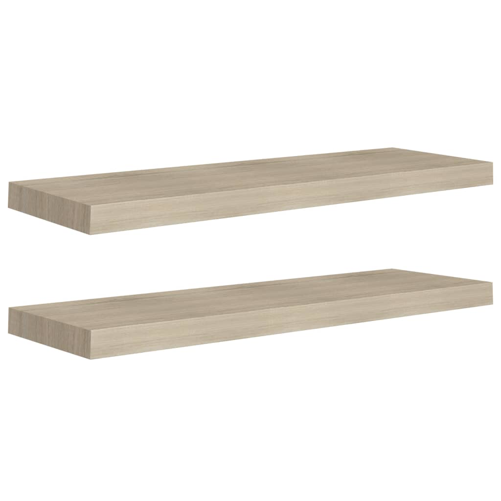 2 db tölgyszínű MDF fali polc 80 x 23,5 x 3,8 cm (323878)