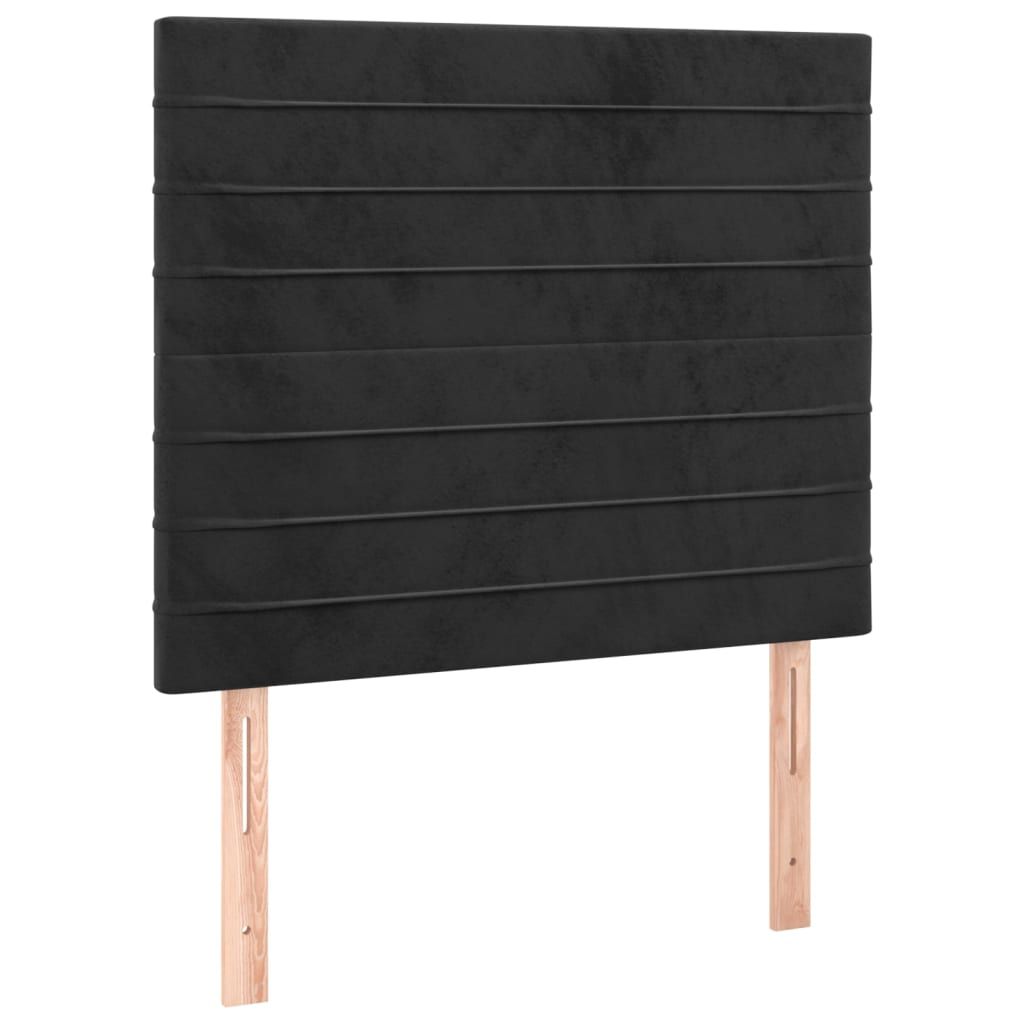 2 db fekete bársony fejtámla 80 x 5 x 78/88 cm (3116504)