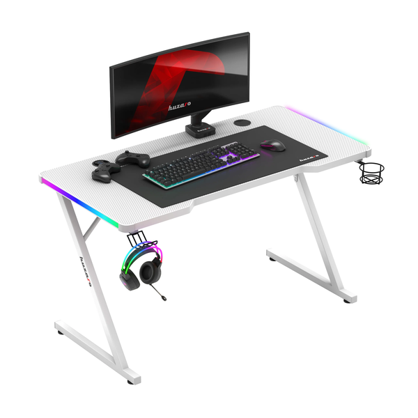 Huzaro Hero 2.5 RGB Gamer asztal 120 x 60 x 75 cm - Fehér