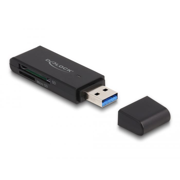 DeLock USB SD/MicroSD kártyaolvasó fekete