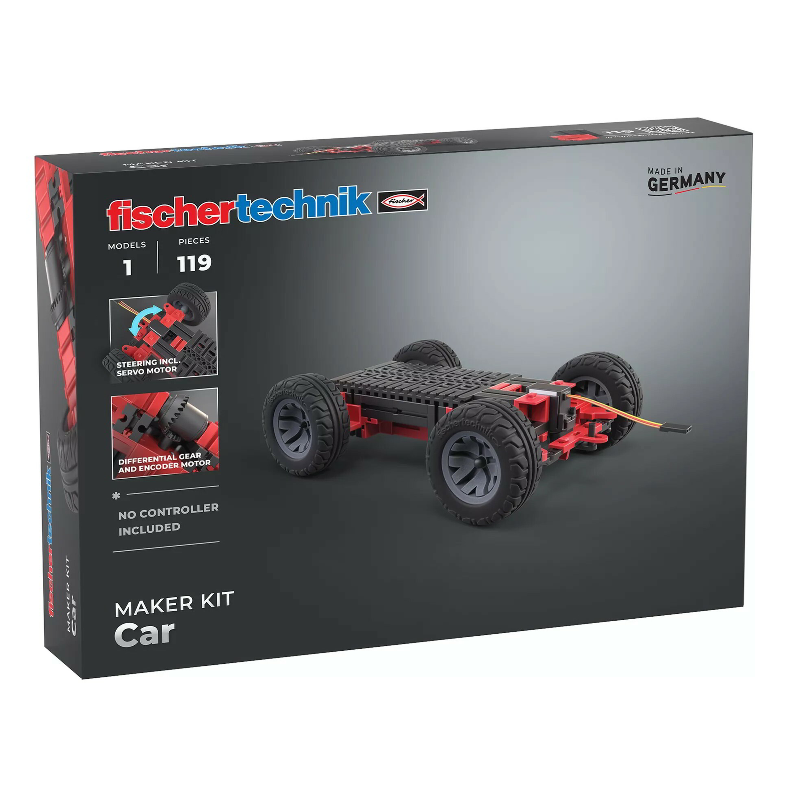 Fischertechnik 571900 Maker Kit Elektromos Autó alváz 119 darabos kreatív Építőjáték (571900)
