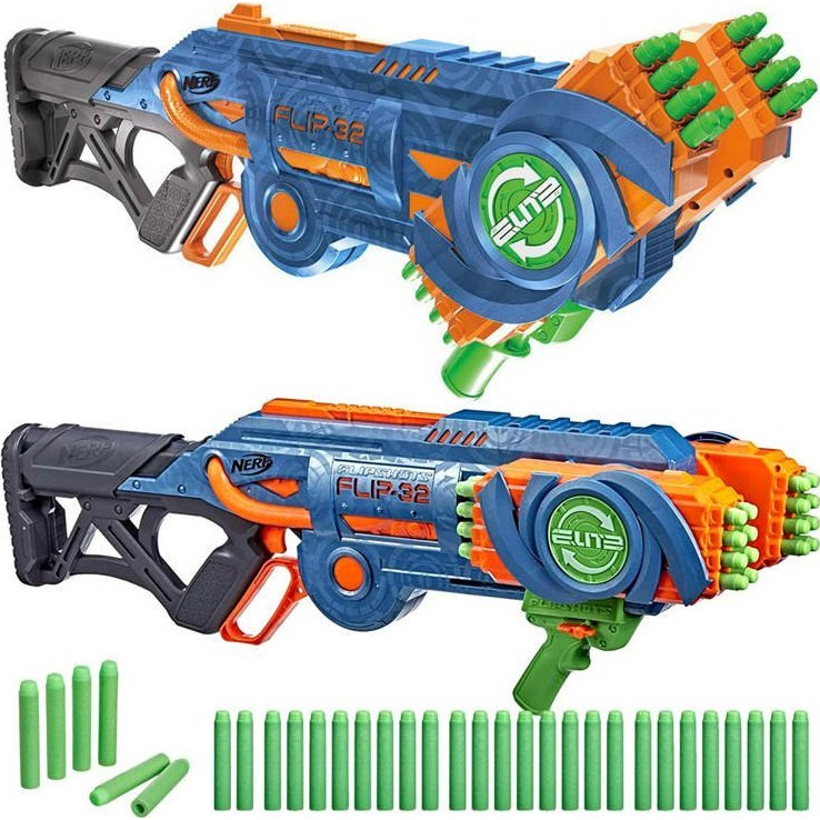 Nagyméretű Nerf Elite 2.0 Flip-32 Fegyver - 32 db Habparton Lőszerrel (ZA4528)
