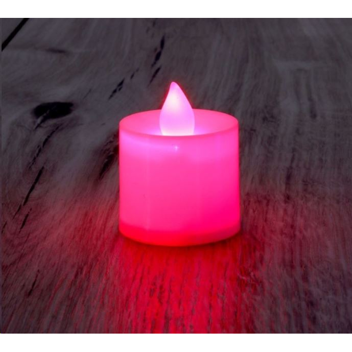 IRIS Gyertya alakú fix fényű LED-es piros fénydekoráció 4db/csomag (015-02) (015-02)