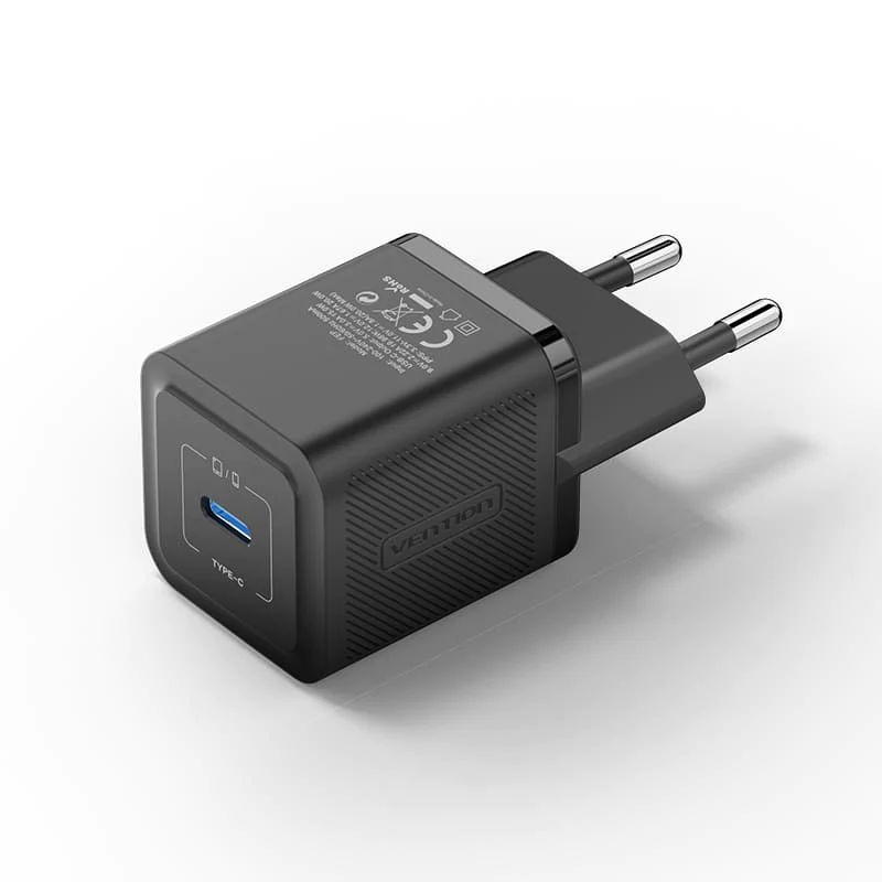 Vention FEPB0-EU GaN USB-C Hálózati töltő - Fekete (20W) (FEPB0-EU)