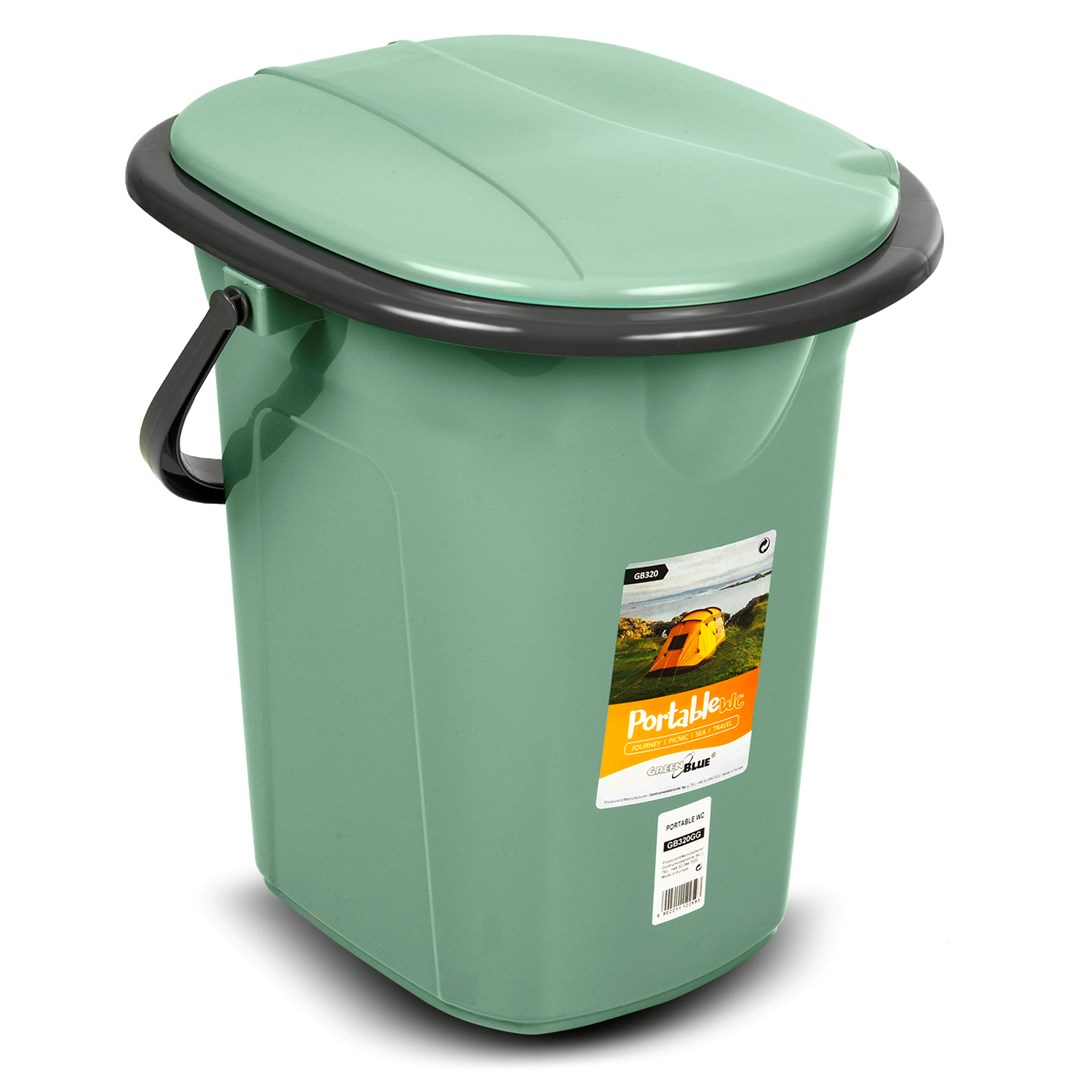 GreenBlue GB320GG Hordozható Kemping WC 19L - Zöld/Szürke (GB320GG)